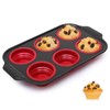 Keejoy Silicone Muffin Pan with Metal Frame, Regular Size Cupcake