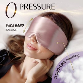 Loouforial Silk Eye Mask for Sleeping 2 Pack, 100% Natural Silk Sleep Masks for Women Men, Soft Pressureless Cooling Blackout Satin Eye Mask Fits All Heads with Adjustable Strap for Home & Travel