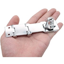 dingchi Double Hinge hasp Double Hinge Safety Hasp Lock in Zinc Plated, Hardened Steel Concealed Hinge Pin Hasp Keyed Lock