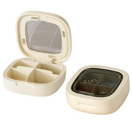 Small Pill Case Portable Travel Pill Organiser Pocket 4 Compartments Mini Tablet Box Moistureproof Vitamin Holder for Daily Compact Travel Storage