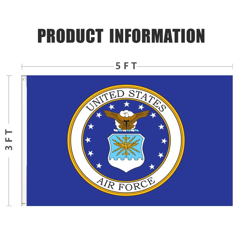 Air Force Crest Emblem Flag 3x5 Outdoor Double Sided Heavy