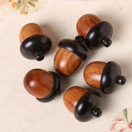 Wooden Travel Pill Case, Acorn Nut Box Disconnectable Camel Wood Acorn Charms for DIY Keychain Necklace Crafting Jewelry Making Car Pendant Arts, Craft Decorations