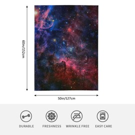 HGOD DESIGNS Galaxy Fleece Throw Blanket Ultra Soft Cozy Blooming Decorative Flannel Blanket All Season for Home Couch Bed Chair Travel 130x150cm