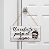 Un Cafecito Para El Chisme Wooden Hanging Sign(6" x 12")