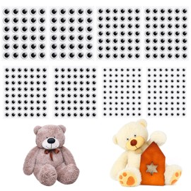 354pcs Black Wiggle Googly Eyes Wobbly Eye,Self Adhesive Small Craft Eyes, Assorted Small Sizes 8mm 10mm 12mm 15mm Wiggly Eye for Crafts(8 Sheets)