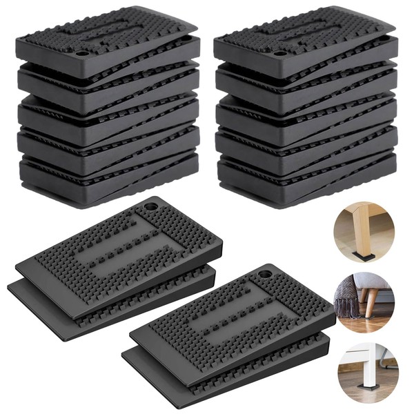 24PCS Furniture Wedges, Flexible Rubber Furniture Leveling Shims, Waterproof Non-Slip,