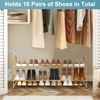 AOODA Long 2 Tier Shoe Rack for Closet Metal Wide