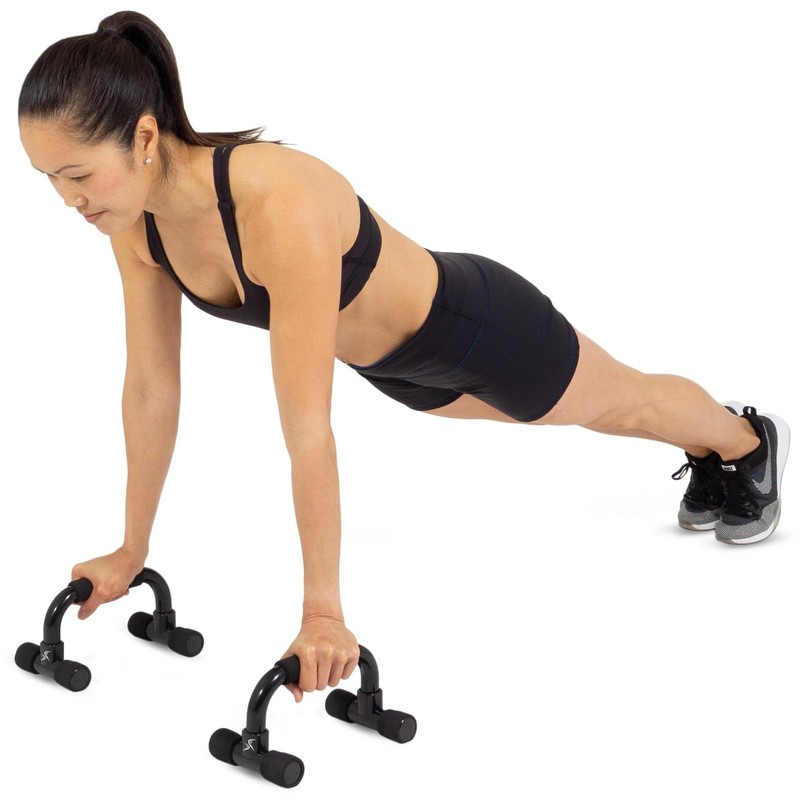 ProsourceFit Push-Up Bars (Set of 2)-Lightweight plastic handles with cushioned