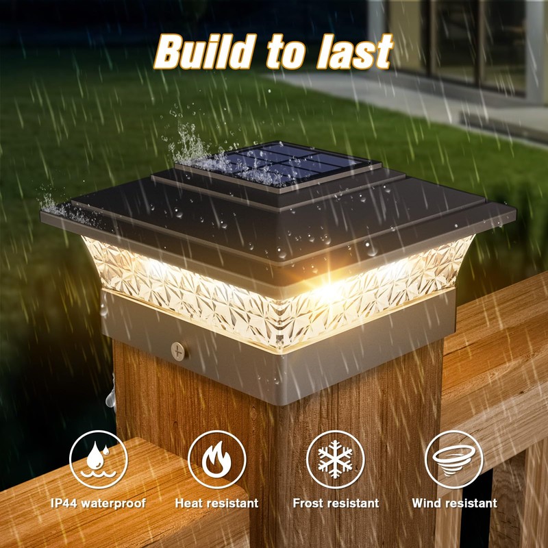 Solar Post Cap Lights Outdoor 12pack, Waterproof Fence Post Lights