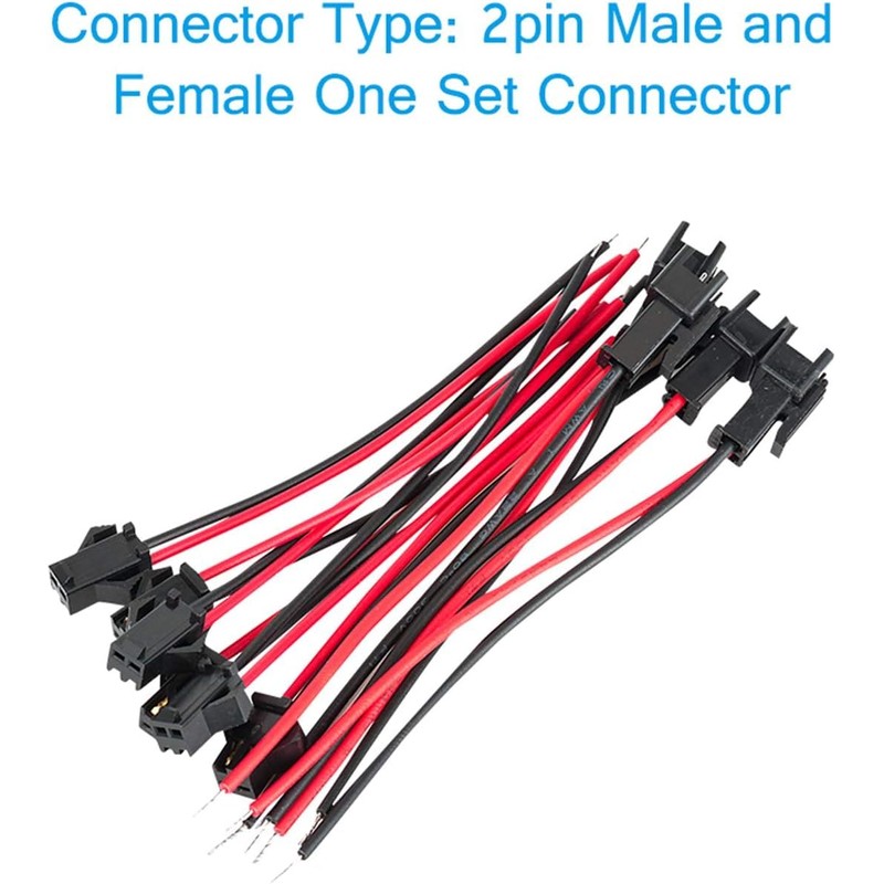 2 Pin JST SM Male Female Plug LED Connector Cable