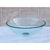 Bathroom Glass Vessel Vanity Sink + Nickel Faucet T12L1
