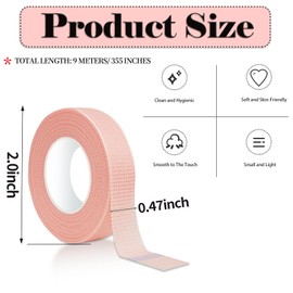 Giloner 12 Rolls Breathable Eyelash Extension Tape,Micropore Tape 1/2 Inch for Personal Lash Extension Supplies,4 Colors 9m/10yd Eyelash Tape Set