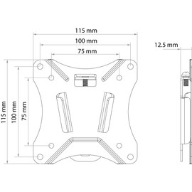 SCHWAIGER -9321- TV-Wandhalterung für 33-74 cm (13-29 Zoll) Displays | Halterung für LED 4K OLED | max. Belastung 25 Kg | Wand-Abstand bis 1,25 cm | max. VESA-Norm 100x100