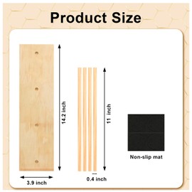 Ribbon Storage Rack, Wooden Ribbon Organizer Spool Holders, Wooden Thread Spool Organizer, Washi Tape Organizer, Wire Spool Stand Holder Bow Maker for Sewing Craft, Wreath, Mesh, Thread, Tape, Roll