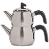 Karaca Belinay Teapot Set Silver Black, 18/10 Stainless Steel, Teapot/Lid