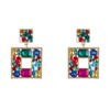 Colourful Square Geometric Earrings, Colourful Rectangular Statement Earrings for Women,