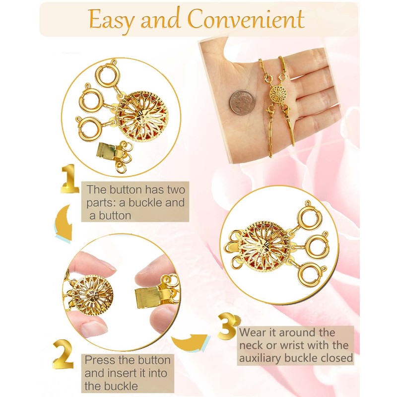 Necklace Layering Clasps Separator for Women 14k Gold Silver Tangle