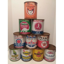 Rusty Vintage Motor Oil Cans 1qt. 6 can Special ! Mix or Match any 6 cans listed