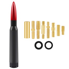 Vehicle Stubby Antenna Mast Bullet Car Truck Antenna Replacement for Ford F Series F150 Raptor F250 F350 F450 Super Duty Ranger Dodge RAM 1500 2500 3500 Heavy Duty Classic Pickup Truck (Red)