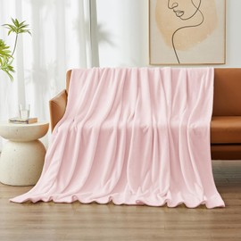 WAVVE Fleece Blanket Sofa Throw Pink 4ft x 5ft - Fluffy Soft Warm Versatile Blanket for Sofa/Couch/Bed Throw/Single Size, 130x150 cm