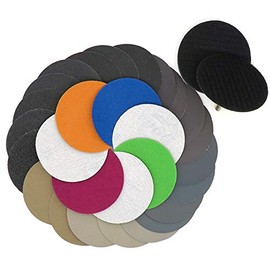 Hook and Loop Discs MASO 120# 3 Inch Polishing Sanding Pads, Wet / Dry Hook and Loop Sanding Discs with 75 mm Backing Pads - Total 10 Discs