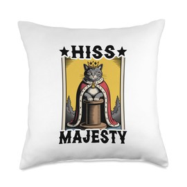 Hiss Majesty Cat Scratching Post Tree Cat Throw Pillow