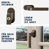 ABUS 592225 FG110 B Lockable Window Handle Brown