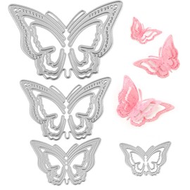 4pcs 3D Butterfly Die Cuts, 2 Styles Metal Die Cuts for Scrapbooking Butterfly Frame Cutting Dies Cute Butterfly Cut Stencils for DIY Crafts Decorative Embossing