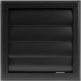 ECOPRO VENT Plastic 4in Black Dryer Vent Cover Exhaust Ventilation Grille with Shutter Ø3.9in / 7.5x7.5in