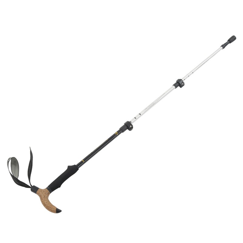 3 Section Retractable Hiking Stick Aluminum Alloy Mountaineering Balance Pole