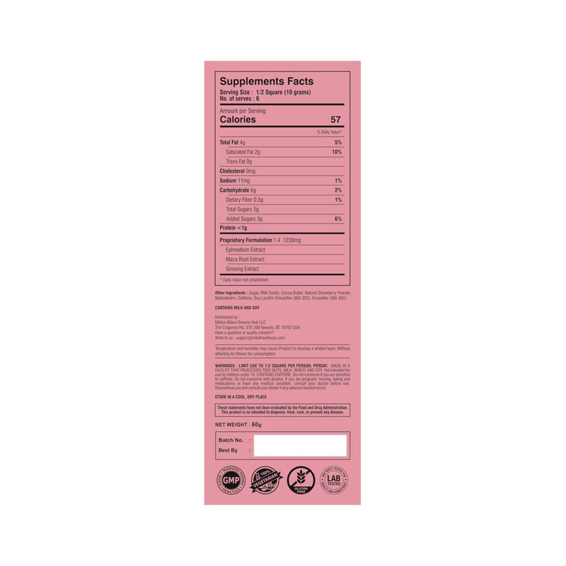 Ignite Chocolate Bars - Premium Strawberry flavor Chocolate Squares for
