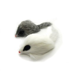 Kats'N Us Real Rabbit Fur Long Hair Mouse Cat Toy - 2pk