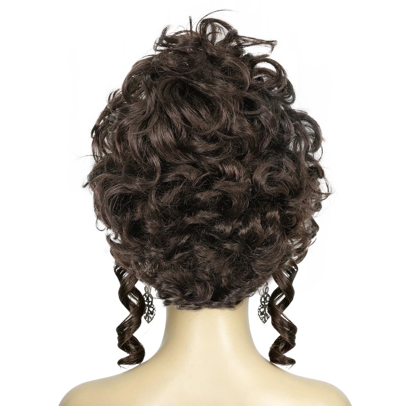 Brown Renaissance Wig Rococo Wigs Curly Colonial Baroque Wig