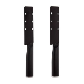 KitchenAid Classic Paring Knife Set, High Carbon Japanese Steel, Includes 3.5-Inch Serrated and Straight-Edge Knives with Custom-FIt Blade Covers, 2 Piece, Black Handles