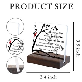 Sympathy Gift, Loss of Loved One Loss of Family Member Condolence Gifts Sentimental Gifts for Home Table Decorations - Clear Plaque Sign With Wooden Stand (Style 7)