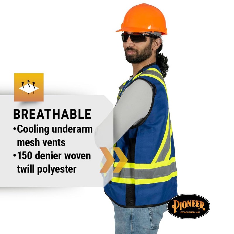 Pioneer Hi Vis Surveyor's Safety Vest - Engineer Style -