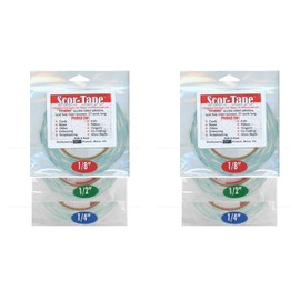 Scor-Tape Bundle 1 Each of 1/8', 1/4', 1/2', by 27 Yards (201, 202, 203) Double Sided Adhesive (Two Pack)