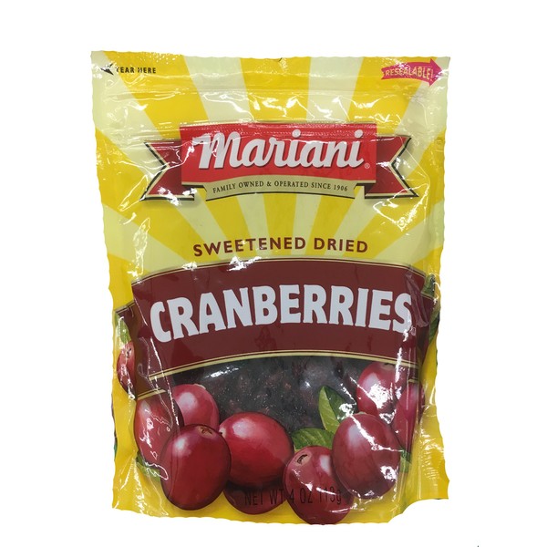Mariani Sweetened Dried Cranberries 4oz (Pack of 3)
