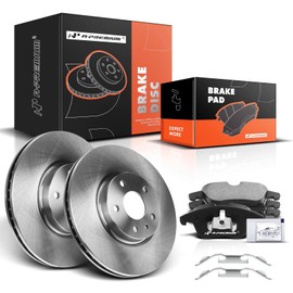 A-Premium 11.81 inch(300 mm) Front Vented Disc Brake Rotors + Ceramic Pads Kit Compatible with Select Ford and Lincoln Models - For Fusion 2013-2020, MKZ 2013-2016, 6-PC Set