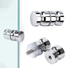OUTALIZ Shower Door Knob, Pack of 2 Shower Door Knobs, Double-Sided Stainless Steel Door Knob, 30 mm Shower Door Knob, Stainless Steel with M8 Screw, Shower Handle, for Shower Door, Glass Doors,