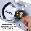 Master Lock Chrome Puck Lock, Heavy Duty Hidden Shackle Lock