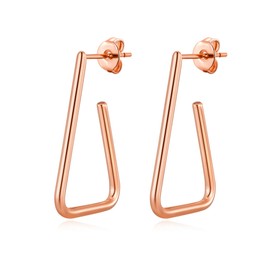 Philip Jones Rose Gold Plated Triangle Hoop Earrings