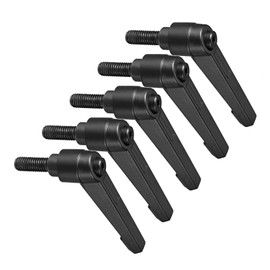 CoCud Clamp Lever Handle M8 x 16mm Male Thread Adjustable Quick Release Lock Swivel Bolt Knob Black for Lathe Machines 5pcs