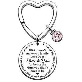 JMIMO Step Mum Gifts Step Mum Keyring Mother’s Day Gifts for Step Mum Birthday Keyring Gift for Step Mum Stepmother Present from Daughter Son Kids