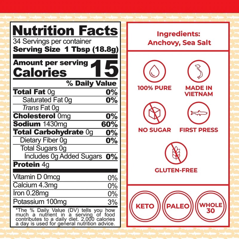 Red Boat Fish Sauce First Press 100% Pure 17oz (