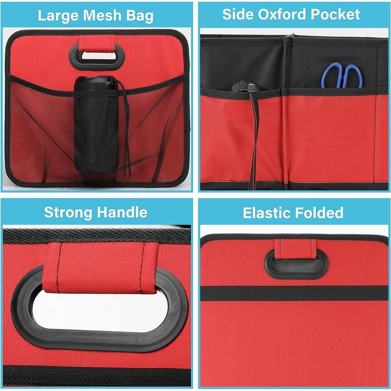 Simple Deluxe Trunk Organizer for Car/SUV/Truck, Collapsible 2 Compartment 50L