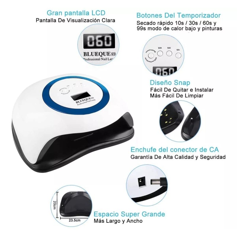 Lampara Secador De Uñas Esmalte Led Uv Profesional Portátil