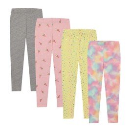 BTween Kids Girl's Fall Fashion Stretch Leggings Comfortable Bottoms Set- 4 Pack Bundle