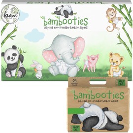 Bambooties Bamboo Baby Diapers, Totally Chlorine Free for Sensitive Skin for Newborns to XXL. Hypoallergenic & Non Toxic Eco Friendlier Plant-Based Materials. TCF XL Size 5 Diapers (144 ct)