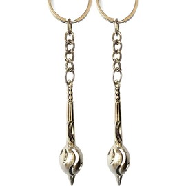 Bro Mart Silver Hanuman Ji Gada Keychain for Car and Bike(Pack Of 2)